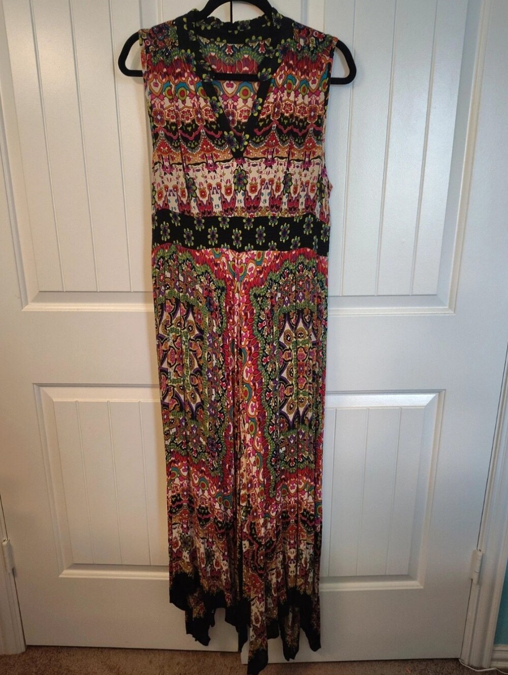 Bila Orange/Black Multiprint Maxi Dress.